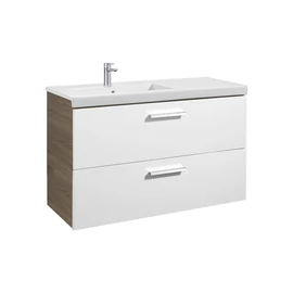 Roca Unik Prisma mosdószekrény 2 fiókkal és mosdóval 1100 balos kőris-fehér - A855955322