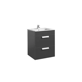 Roca Unik Debba Standard mosdószekrény 2 fiókkal és mosdóval (600) Antracit szürke - A855966153