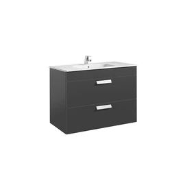 Roca Unik Debba Standard mosdószekrény 2 fiókkal és mosdóval (1000) Antracit szürke - A855970153