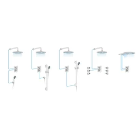 Sapho LATUS falba süllyesztett termosztátos zuhanycsaptelep, 2-irányú váltóval, zuhanyszett nélkül, króm (1102-85)