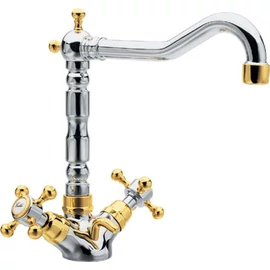 Sapho REITANO ANTEA mosdócsaptelep, forgatható kifolyóval, automata leeresztővel, króm/arany (3372)