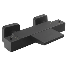 Sapho DIMY fali termosztátos kádtöltő csaptelep, kaszkád kiömlővel, fekete (DM292BL)