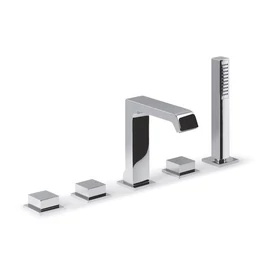 Sapho INFINITI 5 részes kádperemre szerelhető termosztátos kádtöltő csaptelep, króm (IFTECH5)