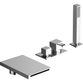 Sapho QM 3 részes kádperemre szerelhető kádtöltő csaptelep, ANTICALC kézizuhannyal, FOLLOW ME rendszerrel, kádbeömlővel, króm (QM18051)
