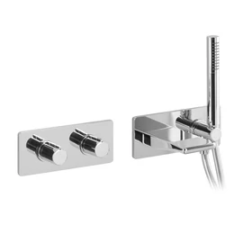 Sapho RHAPSODY Falba süllyesztett termosztátos kádtöltő csaptelep, 2-irányú váltóval, zuhanyszettel, króm (RH593)