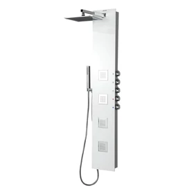 Sapho POLYSAN 5SIDE SQUARE zuhanypanel keverő csaptelep, fejzuhannyal, oldal fúvókák, kézizuhany, 210x1500mm, wenge (80216)