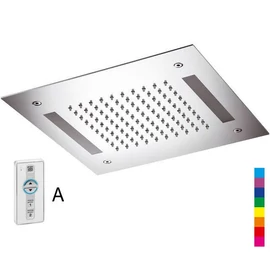 Sapho CHROMOTHERAPY fejzuhany mennyezeti fényterápiával, esőztetővel, vezérlővel, 300x300mm, inox (CH3030A)