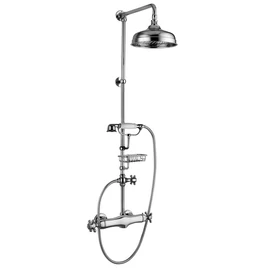 Sapho SASSARI zuhanyoszlop termosztátos csapteleppel, szappantartóval, fej- és retró kézizuhannyal, 1200mm, króm (SR321)