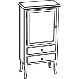 SAPHO RETRO alsószekrény, 1 üvegajtóval, 2 fiókkal, balos, 60x120x38cm, antik fehér (1712)