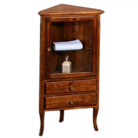 SAPHO RETRO állószekrény, 1 üvegajtóval, 2 fiókkal, jobbos, 60x120x47 cm, bükk (1715)