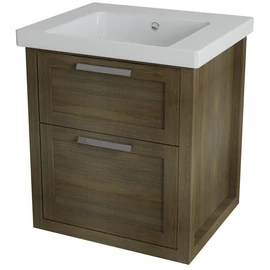 SAPHO LARITA mosdótartó szekrény, 2 fiókkal, 56x65x48cm, grafit tölgy (LA060)