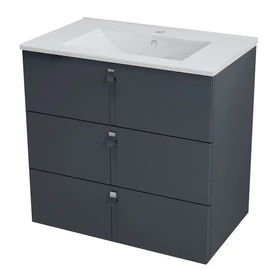 SAPHO MITRA mosdótartó szekrény, 3 fiókkal, 75,5x70x46cm, antracit (MT082)