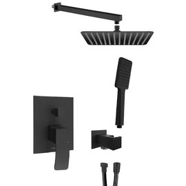 SAPHO GINKO falba süllyesztett csaptelep, 2-irányú váltóval, zuhanyszettel, fejzuhannyal, matt fekete (1101-42B-01)