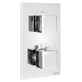 SAPHO LATUS falba süllyesztett termosztátos zuhanycsaptelep, 2-irányú váltóval, zuhanyszett nélkül, króm (1102-62)