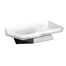 SAPHO SOUL Szappantartó, tejüveg, króm (161829)