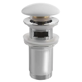 SAPHO klik-klak mosdólefolyó túlfolyóval, 5/4“, matt fehér kerámia fedéllel (AR902)