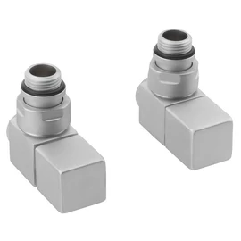 SAPHO CUBE csatlakozó készlet szett, sarokszeleppel, szögletes, ezüst (CP4520S)