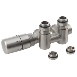 SAPHO TWIN COMBI TERMO csatlakozó készlet radiátorhoz, szálcsiszolt (CP5512S)