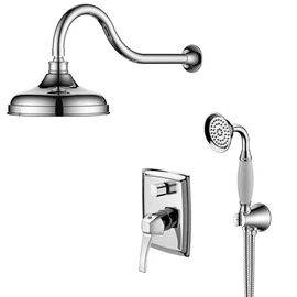 SAPHO DREAMART falba süllyesztett zuhanycsaptelep, 2-irányú váltóval, zuhanyszettel, fejzuhannyal, króm (DA042-21)