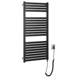 SAPHO AQUALINE TONDI-E elektromos fürdőszobai radiátor, 450x970 mm, 300W, matt fekete (DE456T)