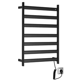 SAPHO ELIAS elektromos törölközőszárító radiátor, 490x730x110mm, 105W, matt fekete (EB550)