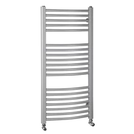 SAPHO AQUALINE ORBIT Fürdőszobai radiátor, íves, 450x990mm, 432W, struktúrált ezüst (ILA94E)