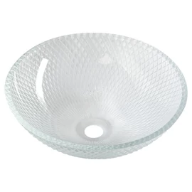 SAPHO BEAUTY PUKETA gravírozott üvegmosdó, átm:42cm, transzparent üveg (TY165)