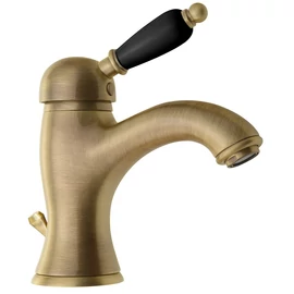 SAPHO KIRKÉ mosdócsaptelep, automata leeresztővel, fekete kerámia karral, bronz (KI02NB)