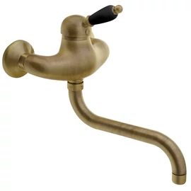 SAPHO KIRKÉ fali csaptelep, fekete kerámia karral, bronz (KI15NB)