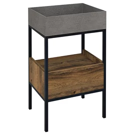 SAPHO SKARA mosdótartó szekrény fiókkal, matt fekete kerettel, 47,5x36,5cm, Collingwood tölgy (CG001-1919)