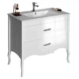 SAPHO SALMA Mosdótartó szekrény, 2 fiókkal, 89,5x85x45cm, fehér (SA090-3030)