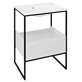 SAPHO SKA fiókos mosdótartó konzol fiókkal, 60x85x46cm, matt fekete (SKA601)