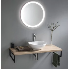 SAPHO AQUALINE VEGA pult tükörrel, mosdóval, 2 db konzollal, csaptelep nélkül, 97,5x45cm, platina tölgy (VG700-01)