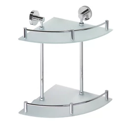 SAPHO BEMETA OMEGA Sarok üvegpolc, 280x380x280mm, króm (104202142) (XR604)
