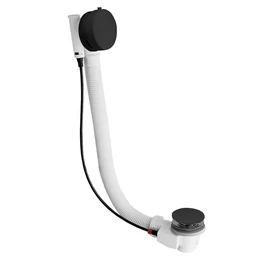 SAPHO POLYSAN MARBLE kád le- és túlfolyó, bovdenes, 775mm, fekete (11041B)