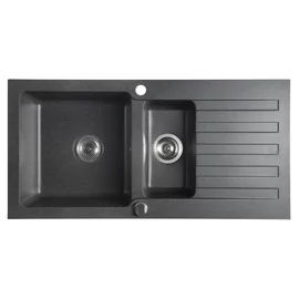 SAPHO Gránit mosogató, gyümölcsmosóval, 96x48cm, fekete (GR1334)