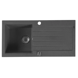 SAPHO Gránit mosogató csepegtető tálcával, 86x43,5cm, fekete (GR1604)