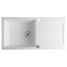 SAPHO Gránit mosogató, egymedencés, 97x50cm, fehér (GR1611)