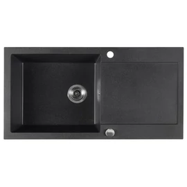 SAPHO Gránit mosogató, egymedencés, 97x50cm, fekete (GR1614)