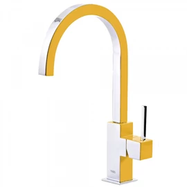 Tres Top-Tres egykaros mosogatócsaptelep 22 x 22 mm-es kifolyóval borostyán-króm 130497AM