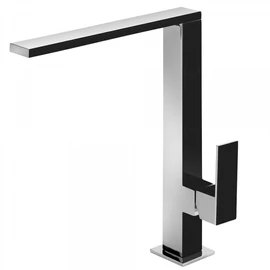 Tres Cuadro-Tres egykaros mosogatócsaptelep 34 x 10 mm-es kifolyóval fekete-króm 606486