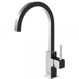 Tres Top-Tres egykaros mosogatócsaptelep 22 x 22 mm-es kifolyóval fekete-króm 630497