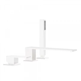 Tres Cuadro Exclusive kádperembe építhető egykaros csaptelep 220 mm-es kifolyóval matt fehér 00616103BM