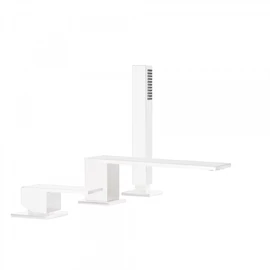 Tres Cuadro Exclusive kádperembe építhető egykaros csaptelep 180 mm-es kifolyóval matt fehér 00616105BM