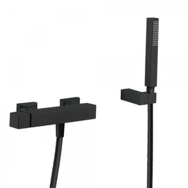 Tres Cuadro Exclusive egykaros falon kívüli zuhanycsaptelep kézi zuhannyal matt fekete 00716703NM