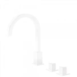 Tres Cuadro Exclusive pultba építhető két fogantyús mosdócsaptelep matt fehér 00810503BM