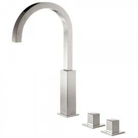 Tres Cuadro Exclusive pultba építhető két fogantyús mosdócsaptelep acél 00810504AC