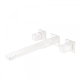 Tres Cuadro Exclusive két fogantyús fali mosdócsaptelep 240 mm-es kifolyóval matt fehér 00815401BM