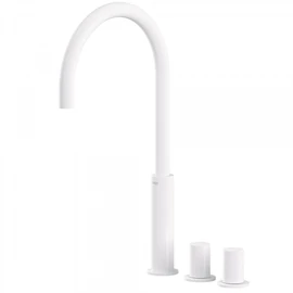 Tres Study Exclusive pultba építhető két fogantyús mosdócsaptelep matt fehér 06110502BM