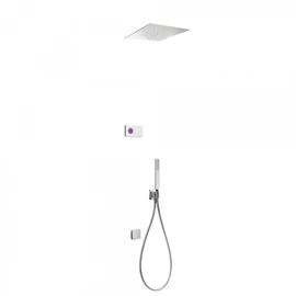 Tres Shower Technology falba építhető elektronikus termosztátos zuhanyrendszer kádbeömlővel 09286317